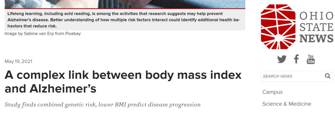 中年时期的肥胖会增加患阿尔茨海默病的风险？(图1)