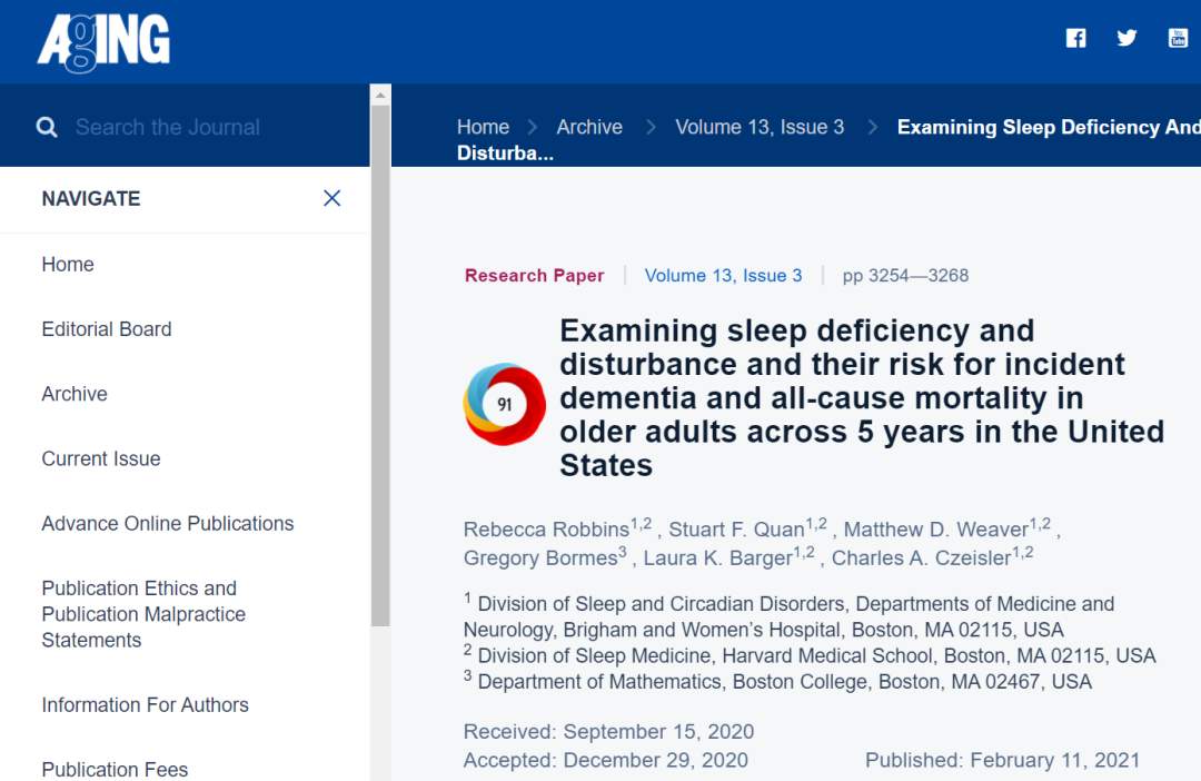 布莱根妇女医院：每晚睡眠不足5小时，患痴呆风险加倍(图2)