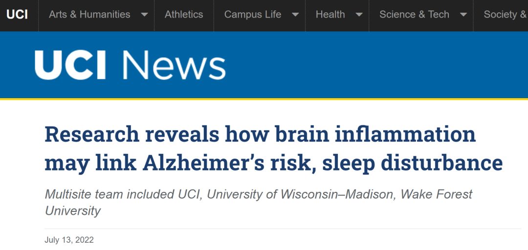 脑部炎症与阿尔茨海默病风险和睡眠障碍之间的联系(图2) 脑部炎症与阿尔茨海默病风险和睡眠障碍之间的联系(图2)